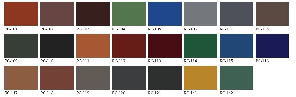 水性ヤネフレッシュシリコンの色見本